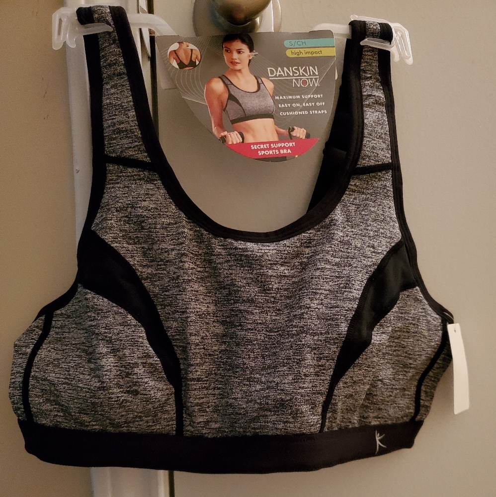 Gray and Black Sports Bra